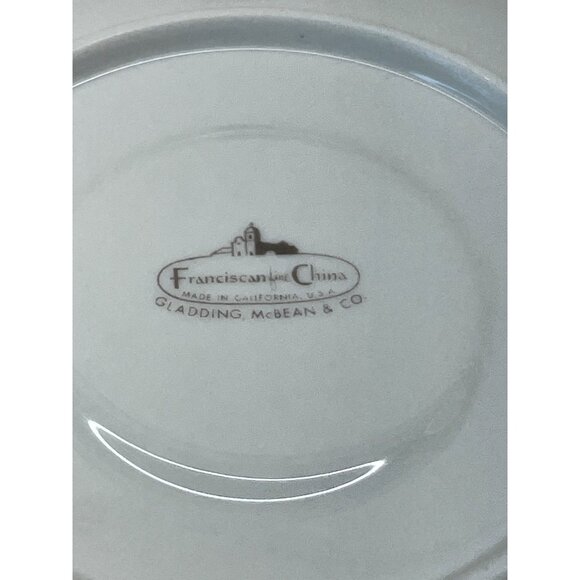 6 Gladding McBean Franciscan China Magnolia Pink Platinum Trim Cups & Saucers - Picture 11 of 11